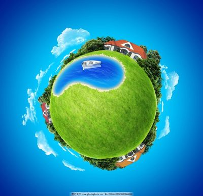 綠色環(huán)保生態(tài)地球圖片,綠草 草地 藍(lán)天 白云 公路-